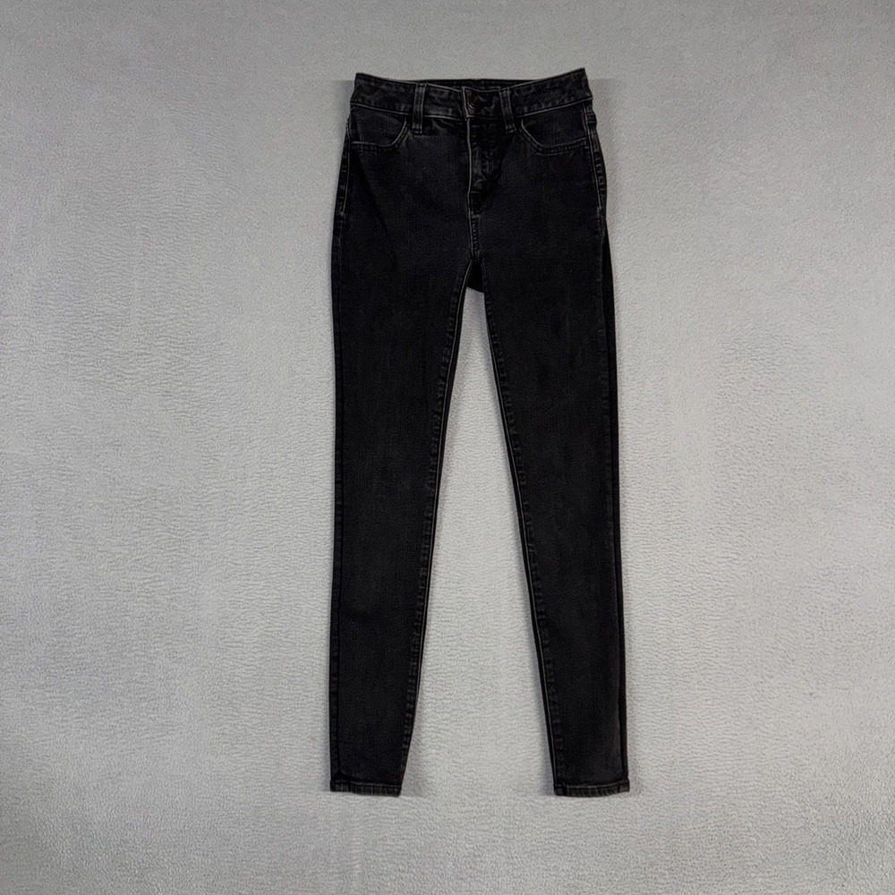 American Eagle Jeans Womens 0 Black Hi Rise Jegging Stretch Denim Cotton Preppy